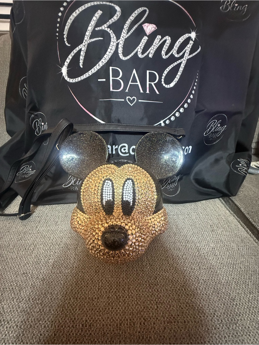 Custom Glitter Mickey Mouse 3D Head Crossbody Bag (USA Exclusive)